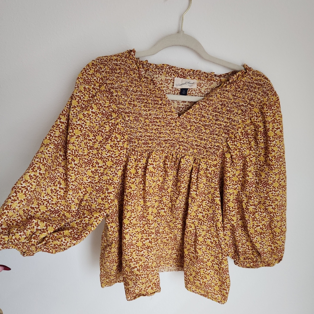 Universal Thread Mustard Floral Blouse